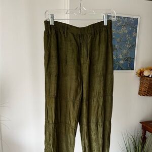 Anthropologie Cargo Joggers in Olive Floral